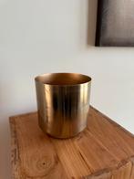 Metalen bloempot goud, Rond, Ophalen of Verzenden, Zo goed als nieuw, Minder dan 25 cm