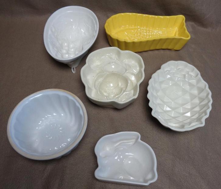 6 puddingvormen, Antiek en Kunst, Antiek | Keramiek en Aardewerk, Ophalen of Verzenden