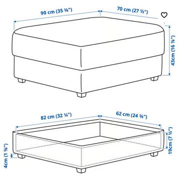 Ikea KIVIK 2-zitsbank + Voetenbank (Zo goed als nieuw) - afbeelding 5