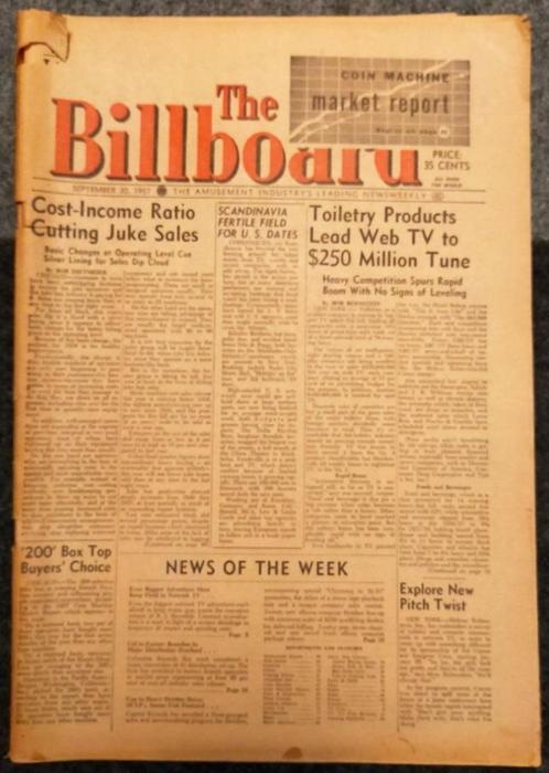 Billboard  30 september 1957, Boeken, Tijdschriften en Kranten, Gelezen, Muziek, Film of Tv, Ophalen of Verzenden