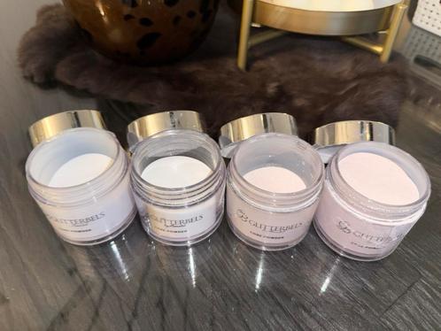4 glitterbels acryl potten, Sieraden, Tassen en Uiterlijk, Uiterlijk | Cosmetica en Make-up, Zo goed als nieuw, Handen en Nagels