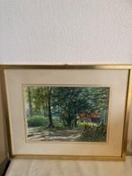 Aquarel boslandschap met huisje van Jan de Mik, Antiek en Kunst, Ophalen of Verzenden