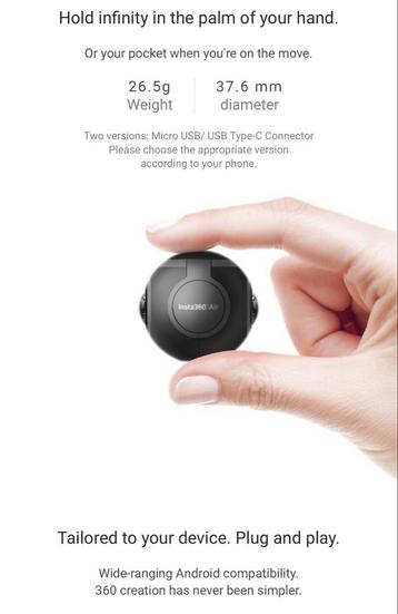 Insta360 Air 360 Graden Panoramische Camera beschikbaar voor biedingen