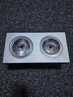 Plafondspot met 2 lampen, Huis en Inrichting, Ophalen, Halogeen, Metaal of Aluminium, Zo goed als nieuw