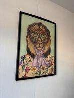 Heather Perry - Artsy Lion Poster met zwarte lijst, Ophalen, Zo goed als nieuw, Foto of Poster, Minder dan 50 cm