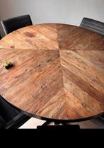 Ronde Mango Houten Eettafel, Huis en Inrichting, Tafels | Eettafels, Ophalen, Gebruikt, 100 tot 150 cm, Vier personen