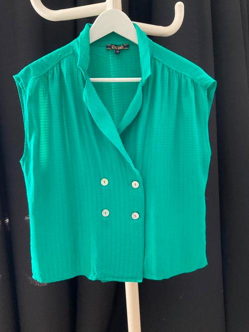 Leuk hardgroen mouwloos zomerblousje van King Louie, Kleding | Dames, Blouses en Tunieken, Zo goed als nieuw, Maat 38/40 (M), Groen