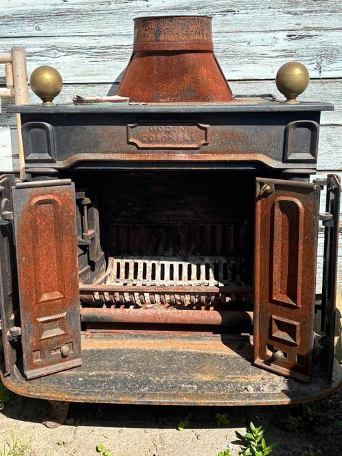 Kachel van GODIN met openslaande deuren mooioude HaardKachel, Antiek en Kunst, Antiek | Gereedschap en Instrumenten, Ophalen of Verzenden