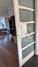 TEAB 2 schuifdeuren met melkglas, Doe-het-zelf en Verbouw, Deuren en Horren, Ophalen, Gebruikt, 80 tot 100 cm, Binnendeur