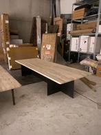 Salontafel-Travertin blad- brons onderstel, Ophalen of Verzenden