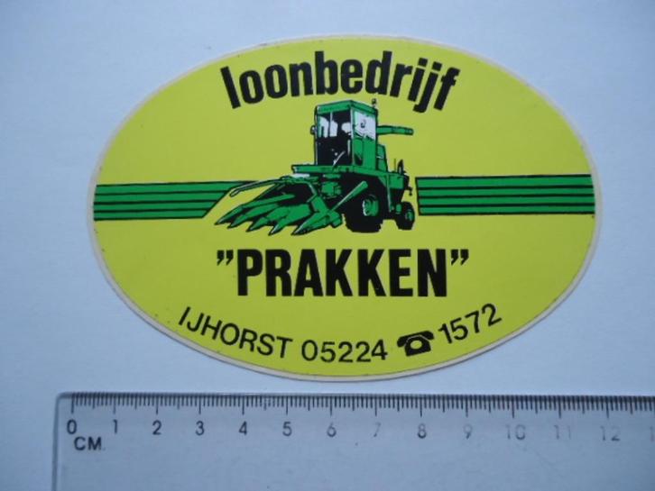 sticker oud Prakken Claas traktor landbouw machine ijhorst, Verzamelen, Stickers, Zo goed als nieuw, Bedrijf of Vereniging, Verzenden