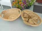 3x wicker ovalen rieten / rotan wasmand, Mand, Ophalen of Verzenden, Zo goed als nieuw, Riet