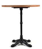Terrastafel teakhout gietijzer bistro 4 rond 70 cm, Tuin en Terras, Info@edvonline.nl, Nieuw, Ophalen of Verzenden, Inductorstraat 9b Veenendaal