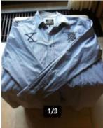 Heren overhemd State yellow label mt xl blauw/wit, Ophalen of Verzenden, Zo goed als nieuw, Halswijdte 43/44 (XL), State yellow label