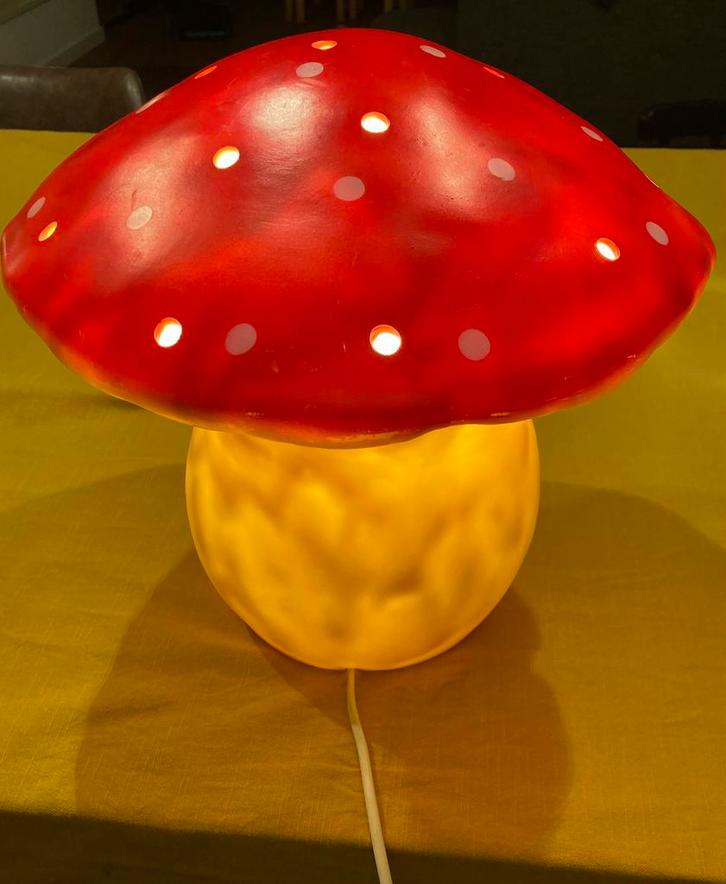 Heico rood witte paddenstoel lamp groot, Huis en Inrichting, Lampen | Wandlampen, Zo goed als nieuw, Ophalen of Verzenden