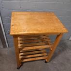 Houten Tafeltje op wieltjes, Minder dan 55 cm, Gebruikt, Rechthoekig, Ophalen