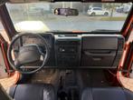 ‼️JEEP WRANGLER TJ 2.5 120PK ORANJE HARD/SOFTTOP YOUNGTIMER, Auto's, 2500 cc, 74 €/maand, 4 cilinders, Zwart