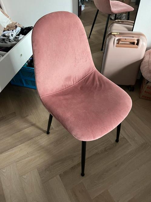 2x Roze Fluwelen Stoelen, Huis en Inrichting, Stoelen, Zo goed als nieuw, Twee, Overige kleuren, Ophalen