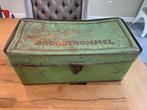 Brocante broodtrommel, groene broodtrommel, groot blik, Ophalen of Verzenden