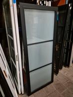 83x201,5cm binnendeur stomp mat glas staallook zwart SL6, Ophalen, 80 tot 100 cm, ., Binnendeur