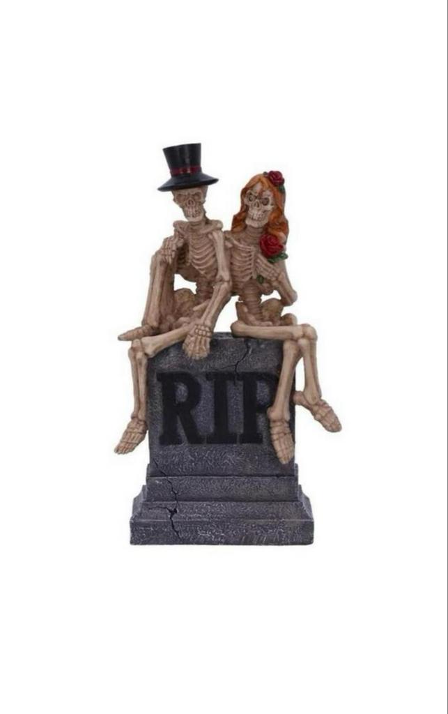 Skeleton Lovers Bruiloft Beeldje - Ware Liefde Sterft Nooit, Verzamelen, Beelden en Beeldjes, Nieuw, Overige typen, Ophalen of Verzenden
