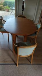 tafel met 4 stoelen, Huis en Inrichting, Tafels | Eettafels, Ophalen, Gebruikt, 50 tot 100 cm, Ovaal