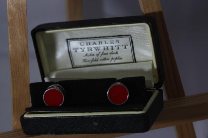 Vintage manchetknopen Charles Tyrwhitt in doosje, Sieraden, Tassen en Uiterlijk, Manchetknopen, Gebruikt, Ophalen of Verzenden