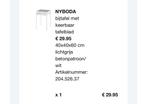 NYBODA Ikea bijzettafel 40x40, Huis en Inrichting, Minder dan 45 cm, Rond, Minder dan 55 cm, Zo goed als nieuw