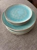 Borden Turquoise | 8x groot 4x klein | servies, Ophalen of Verzenden, Gebruikt, Overige stijlen, Bord(en)