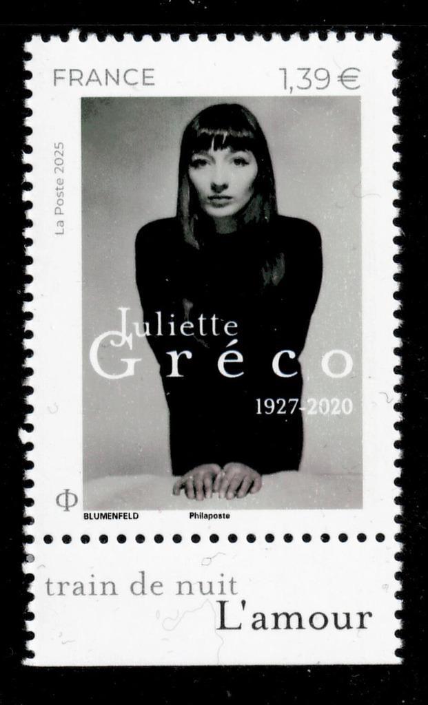 Jaar 2025 Juliette Gréco (1927-2020)., Postzegels en Munten, Postzegels | Europa | Frankrijk, Postfris, Ophalen of Verzenden