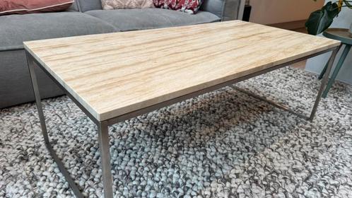 Bolia Como salontafel, 60 x 120, zandkleurig Travertine, Huis en Inrichting, Tafels | Salontafels, Zo goed als nieuw, Minder dan 50 cm