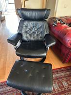 Stressless stoel met voetenbank, Ophalen of Verzenden, Zo goed als nieuw, Zwart, Eén