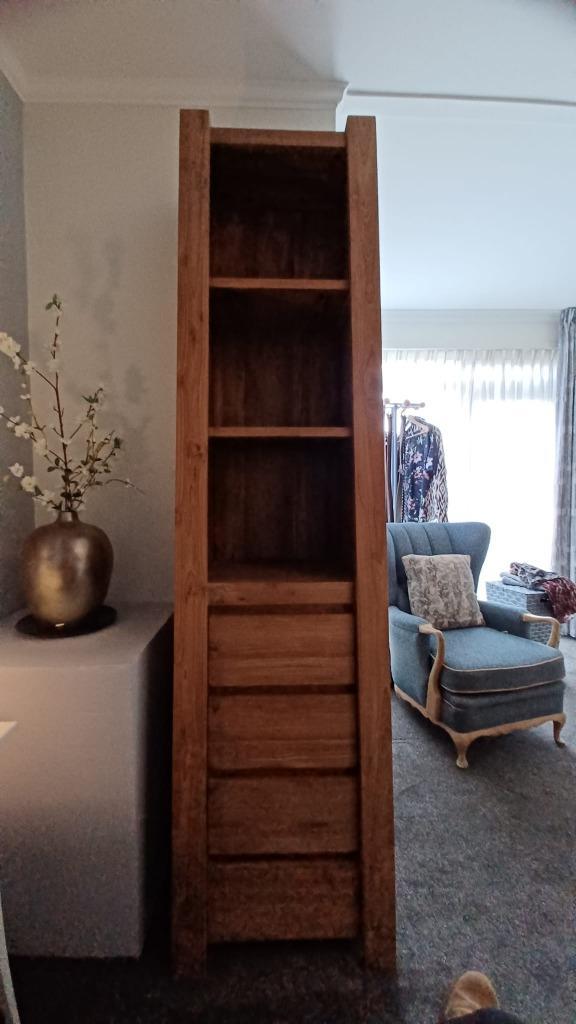 Teakhouten kast (massief), bijzondere vormgeving, Huis en Inrichting, Kasten | Wandmeubels, Gebruikt, 200 cm of meer, Minder dan 150 cm