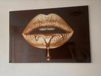Mooi schilderij. Glas. Lippen, Ophalen, Gebruikt