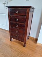 Koloniaal ladenkastje met 5 laden, Ophalen, Gebruikt, Koloniaal, 50 tot 100 cm