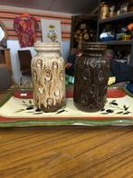 Vintage jaren 70 bruine west germany vaas, pauwenoog, Overige kleuren, Aardewerk of Porselein, ?, Zo goed als nieuw