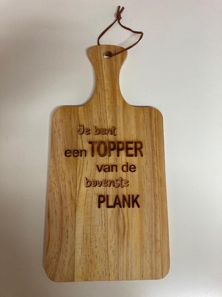 houten kaasplank - snijplank - borrelplank met tekst (nieuw), Huis en Inrichting, Keuken | Keukenbenodigdheden, Nieuw, Ophalen of Verzenden