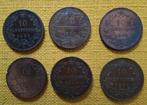 Set van 6 koperen 10 Centimi  Italië., Ophalen of Verzenden, Italië, Setje