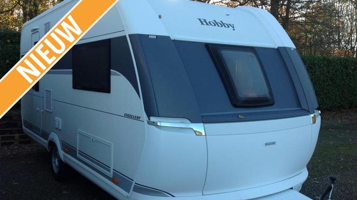 Hobby Excellent 460 SL, Caravans en Kamperen, Caravans, tot en met 3, Treinzit, Hobby, 2 aparte bedden, Overige typen, 5 tot 6 meter