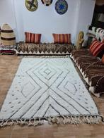 Marokaanse berber tapijten handgemaakt beni ouarain, Crème, 150 tot 200 cm, Ophalen of Verzenden, Rechthoekig