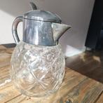 Kristallen waterkan met zilveren details, Ophalen of Verzenden, Gebruikt
