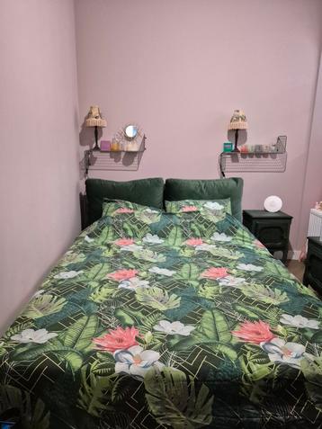 Velvet Groen Bed 160x200 beschikbaar voor biedingen