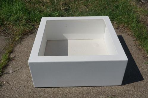 Witte Polyester bloembak plantenbak 100x100x40, Tuin en Terras, Bloembakken en Plantenbakken, Nieuw, Kunststof, Tuin, 30 tot 60 cm