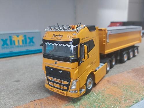 Volvo FH 4 6x4 + kieptrailer wsi  derks b.v., Hobby en Vrije tijd, Modelauto's | 1:50, Zo goed als nieuw, Bus of Vrachtwagen, Wsi