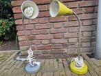 2 Tafellampen - Zilver & Groen, Gebruikt, 50 tot 75 cm, Ophalen of Verzenden, Modern