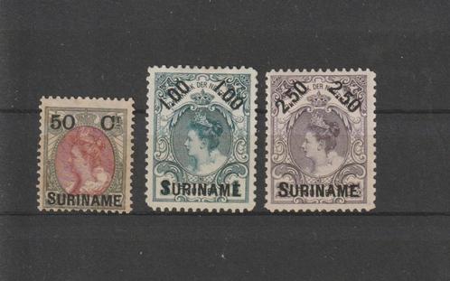 Suriname 1900, NVPH 34 t/m 36, Ongebruikt., Postzegels en Munten, Postzegels | Suriname, Postfris, Verzenden