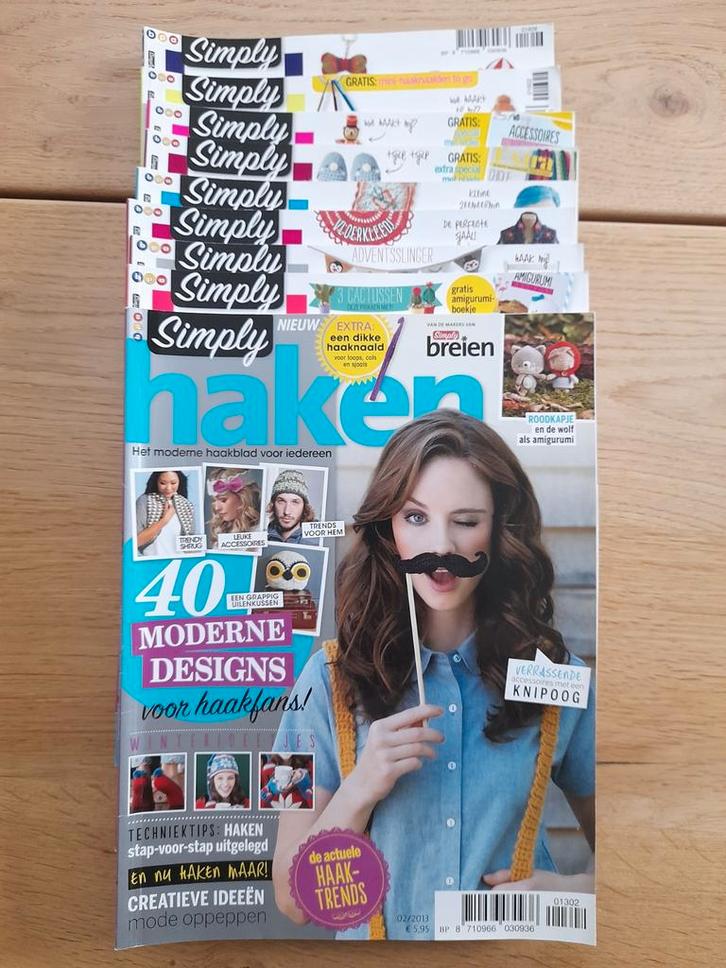 Diverse tijdschriften Simply Haken uit 2013 t/m 2016., Boeken, Tijdschriften en Kranten, Zo goed als nieuw, Glossy, Ophalen of Verzenden