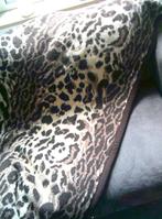 VINTAGE panterprint dralon deken dieren print 160cmx200cm, Gebruikt, Ophalen of Verzenden, Deken of Dekbed, Overige kleuren