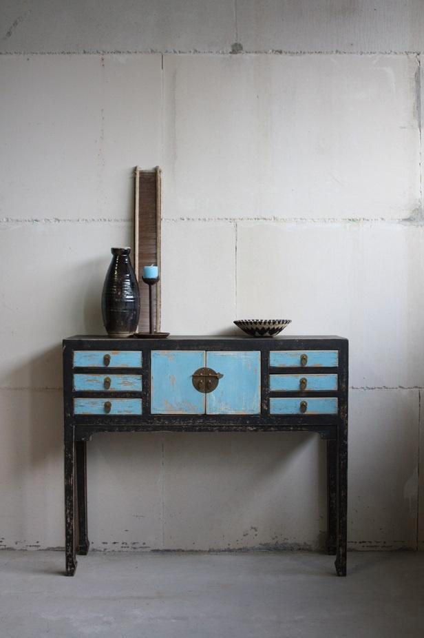 Chinese Wandtafel Landelijke Sidetable Uniek Gerecycled Hout, Huis en Inrichting, Tafels | Sidetables, Nieuw, 25 tot 50 cm, 100 tot 150 cm