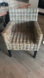Rieten  luxe eetkamerstoelen., Huis en Inrichting, Stoelen, Bruin, Riet of Rotan, Ophalen of Verzenden, Zo goed als nieuw
